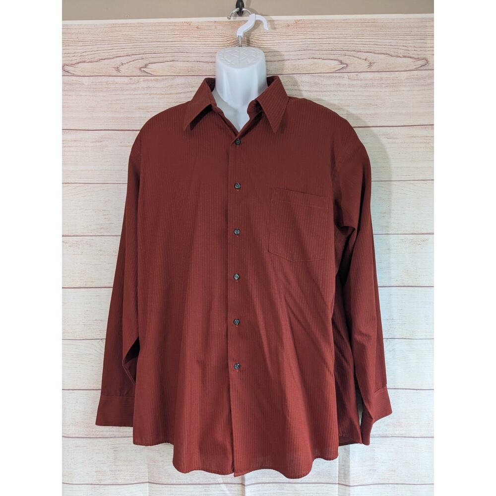 Van Heusen Satin Stripe Wrinkle Free Classic Fit Dress Shirt Size 18 34/35 XXL
